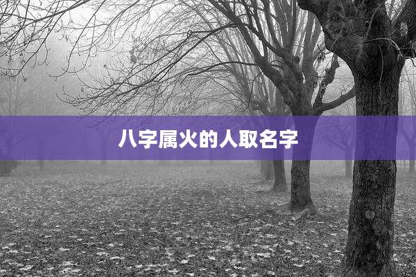 八字属火的人取名字