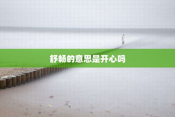 舒畅的意思是开心吗