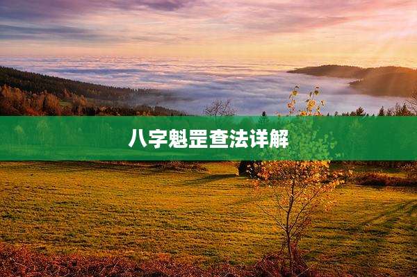 八字魁罡查法详解