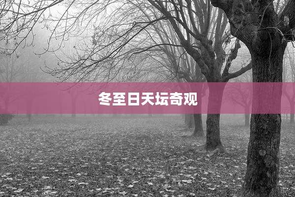 冬至日天坛奇观