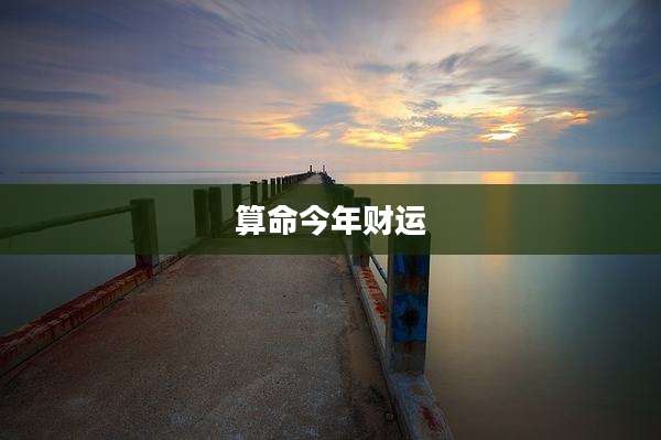 算命今年财运