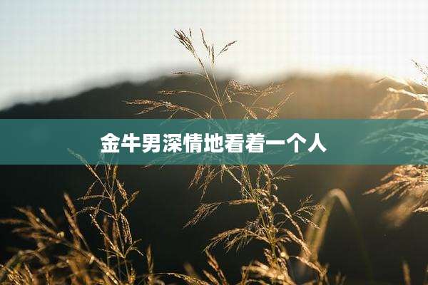 金牛男深情地看着一个人