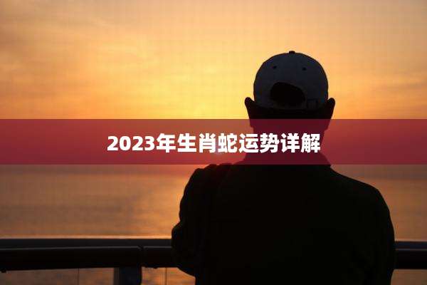 2023年生肖蛇运势详解