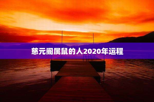 慈元阁属鼠的人2020年运程