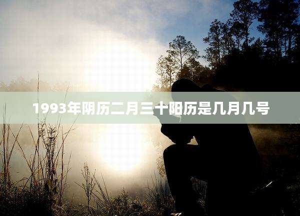 1993年阴历二月三十阳历是几月几号