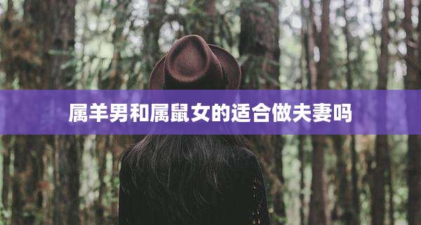 属羊男和属鼠女的适合做夫妻吗