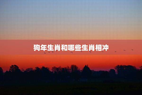 狗年生肖和哪些生肖相冲