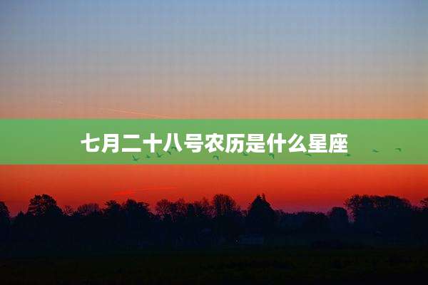 七月二十八号农历是什么星座