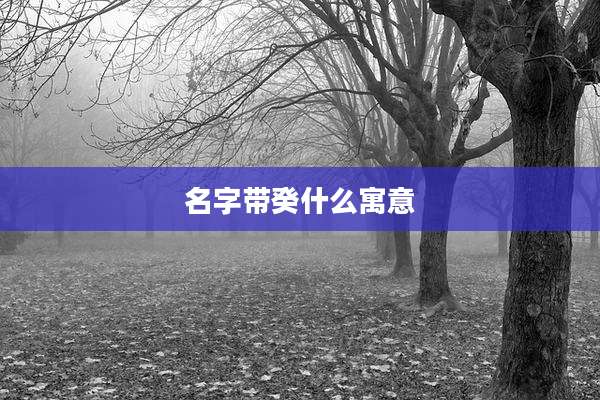 名字带癸什么寓意