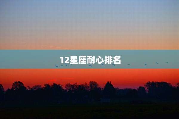 12星座耐心排名