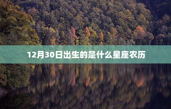 12月30日出生的是什么星座农历
