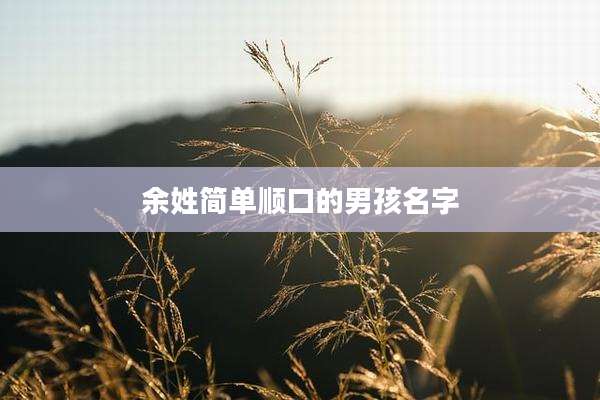 余姓简单顺口的男孩名字