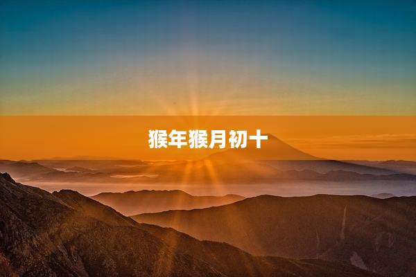 猴年猴月初十