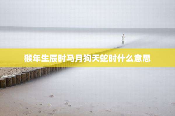 猴年生辰时马月狗天蛇时什么意思
