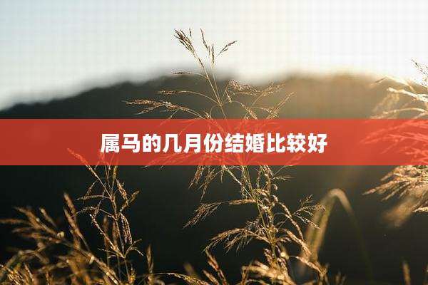 属马的几月份结婚比较好