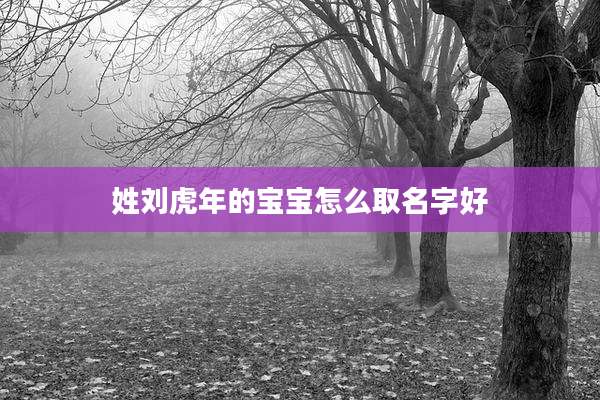 姓刘虎年的宝宝怎么取名字好