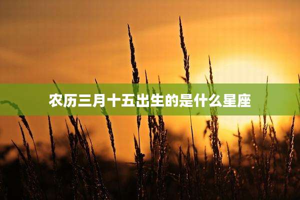 农历三月十五出生的是什么星座