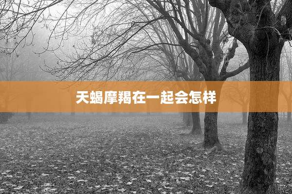 天蝎摩羯在一起会怎样