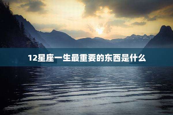 12星座一生最重要的东西是什么