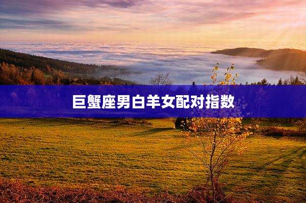 巨蟹座男白羊女配对指数
