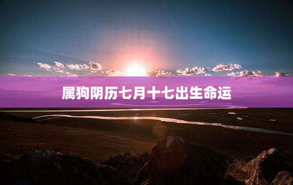 属狗阴历七月十七出生命运