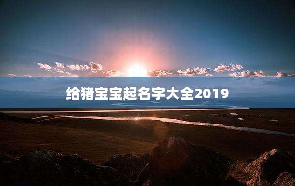 给猪宝宝起名字大全2019