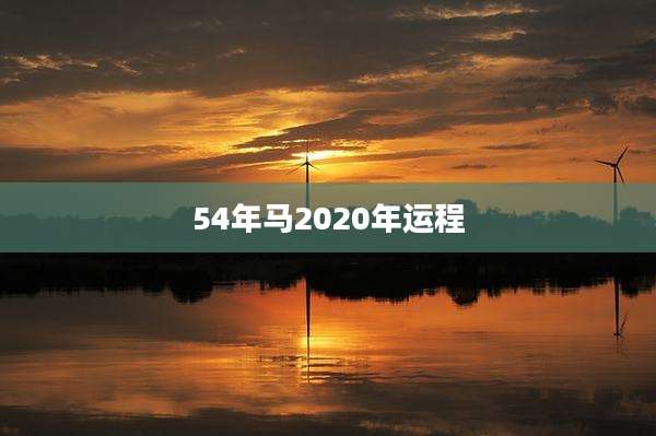 54年马2020年运程