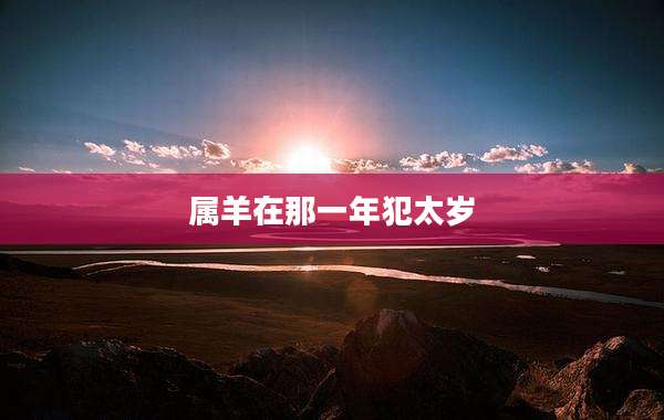 属羊在那一年犯太岁