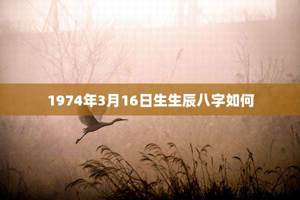 1974年3月16日生生辰八字如何
