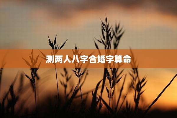 测两人八字合婚字算命