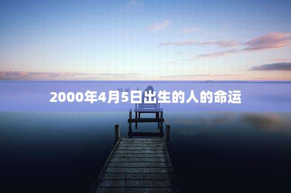 2000年4月5日出生的人的命运