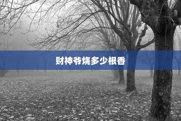财神爷烧多少根香