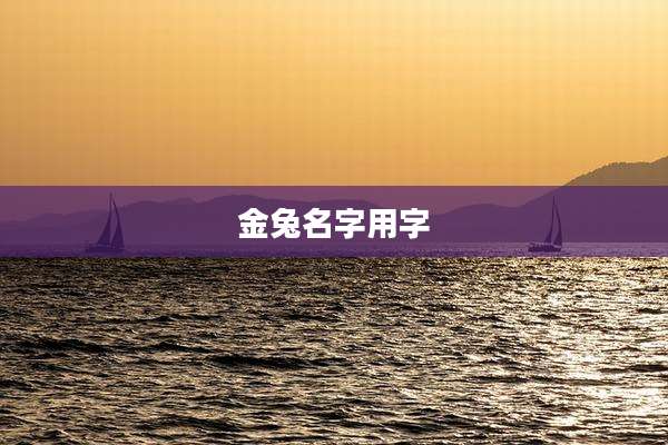 金兔名字用字