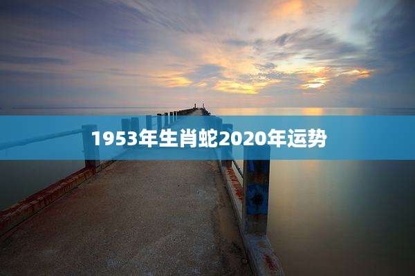 1953年生肖蛇2020年运势