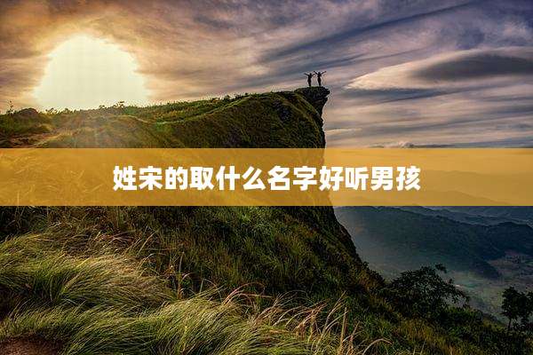 姓宋的取什么名字好听男孩