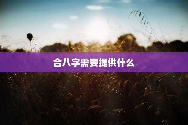 合八字需要提供什么