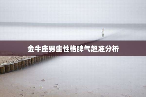 金牛座男生性格脾气超准分析