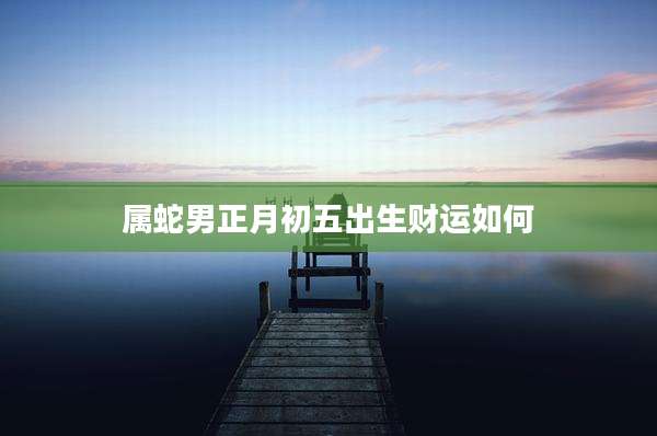 属蛇男正月初五出生财运如何