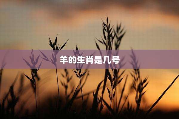 羊的生肖是几号