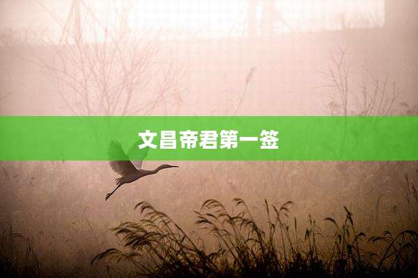 文昌帝君第一签