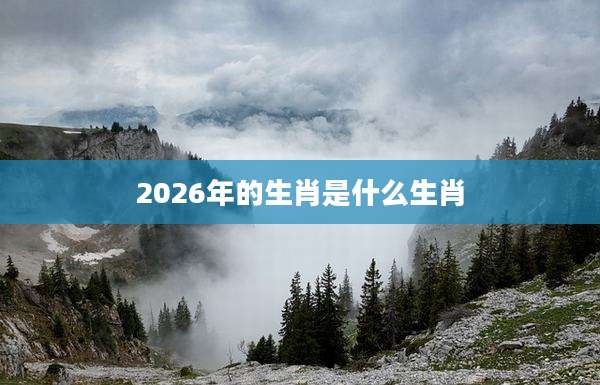 2026年的生肖是什么生肖