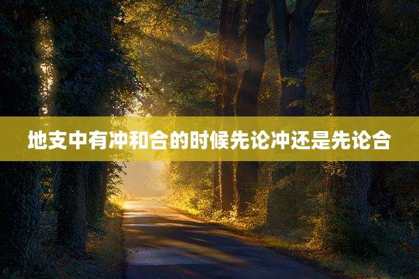 地支中有冲和合的时候先论冲还是先论合