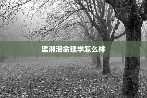 梁湘润命理学怎么样