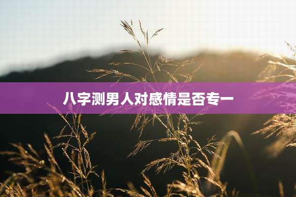 八字测男人对感情是否专一