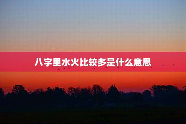 八字里水火比较多是什么意思