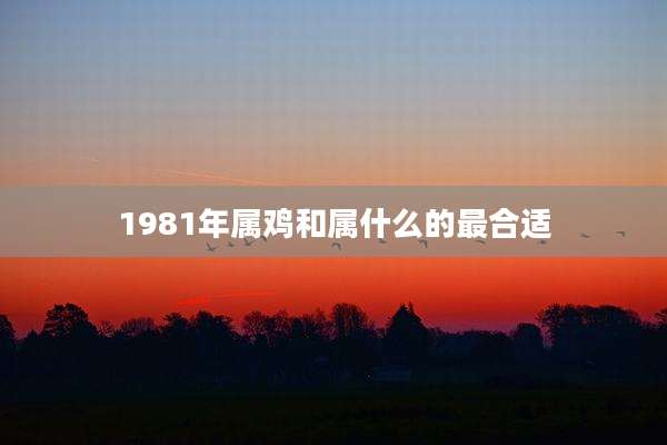 1981年属鸡和属什么的最合适