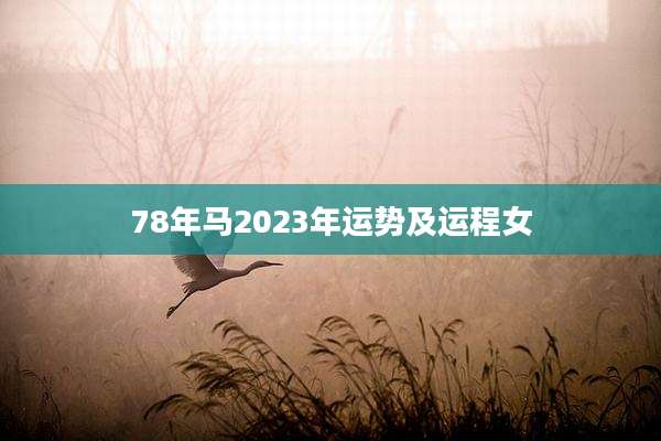 78年马2023年运势及运程女