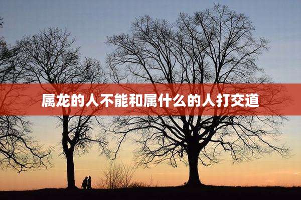 属龙的人不能和属什么的人打交道