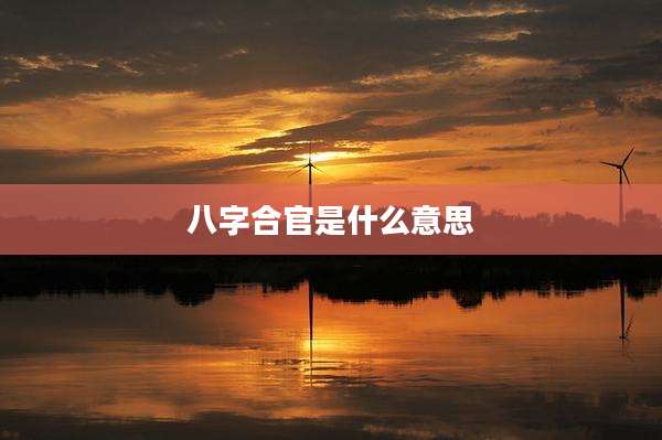 八字合官是什么意思