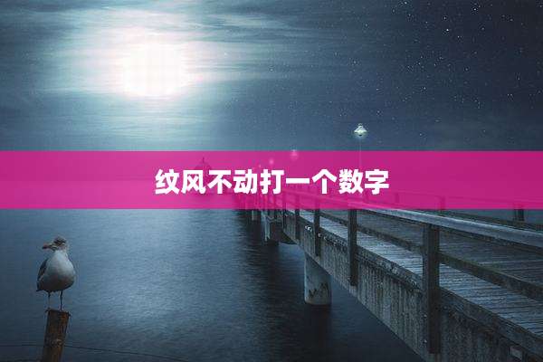 纹风不动打一个数字